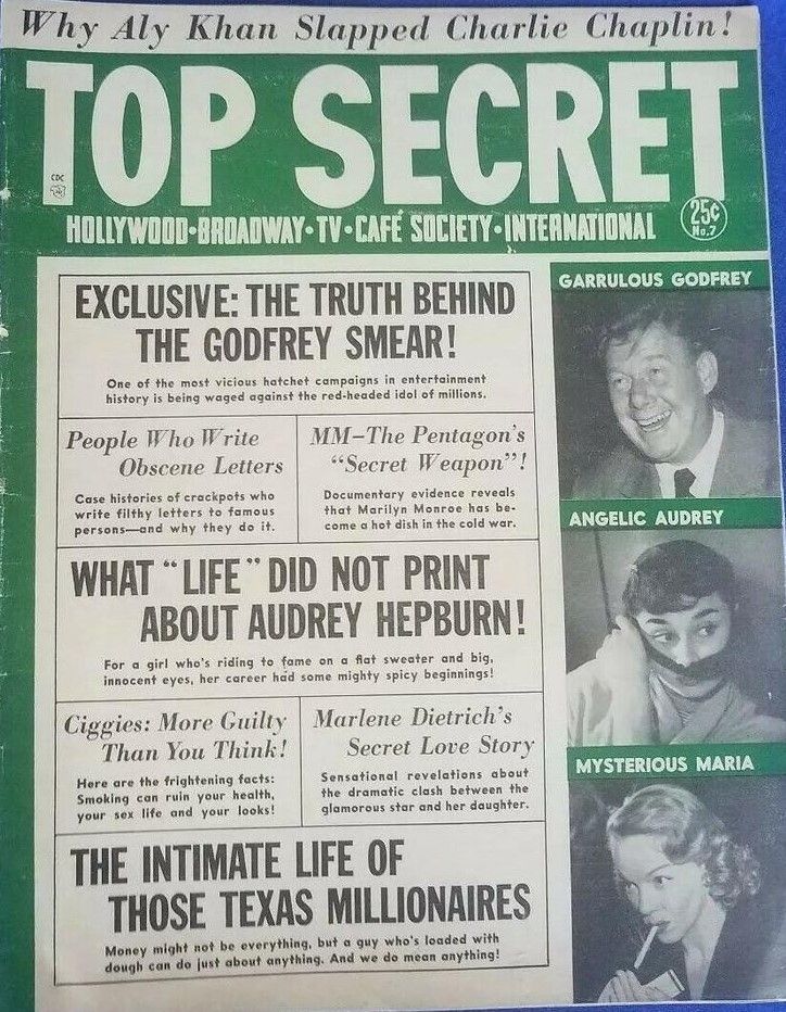 TOP SECRET magazine side cover Issue 7  Vol 1 No  7 Spring 1954