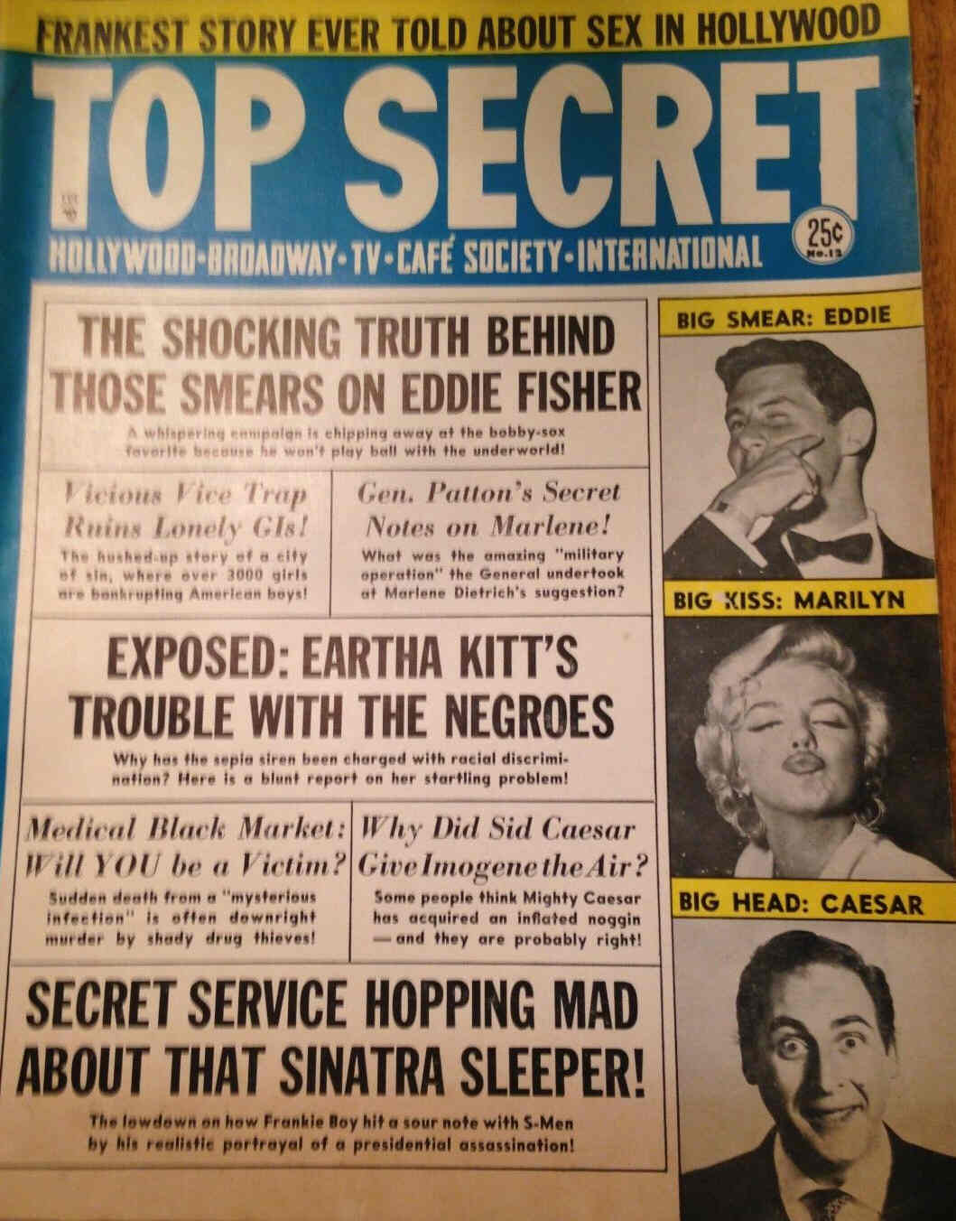 TOP SECRET magazine side cover Issue 12 April 1955