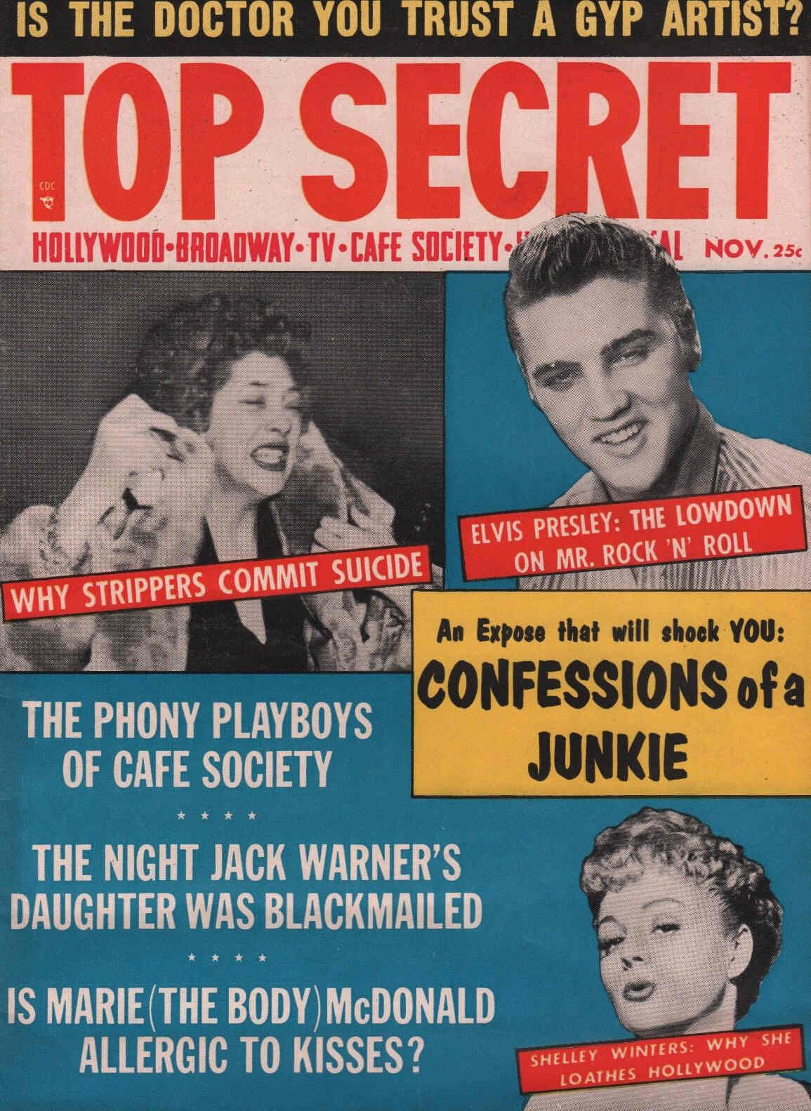TOP SECRET magazine side cover Issue 21 November 1956