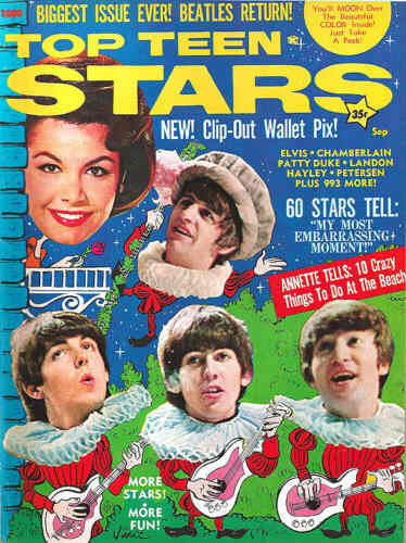 TOP TEEN STARS magazine side cover September 1964
