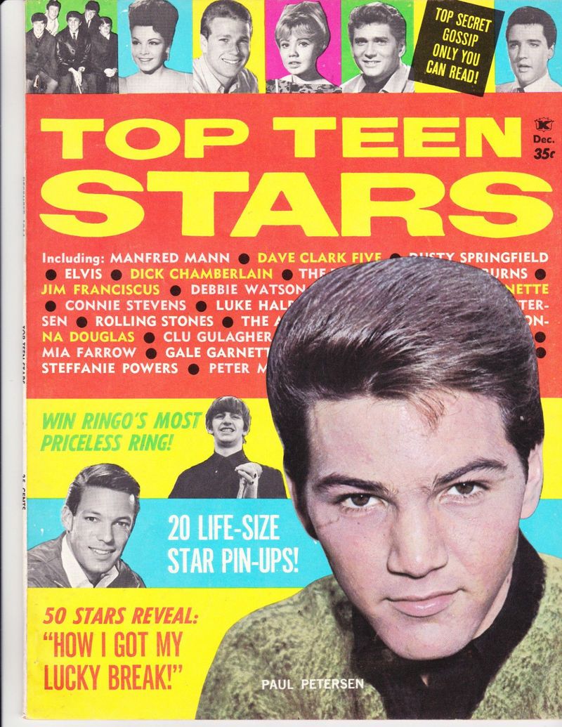 TOP TEEN STARS magazine side cover December 1964