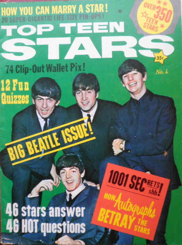 TOP TEEN STARS magazine side cover Issue 4  1964