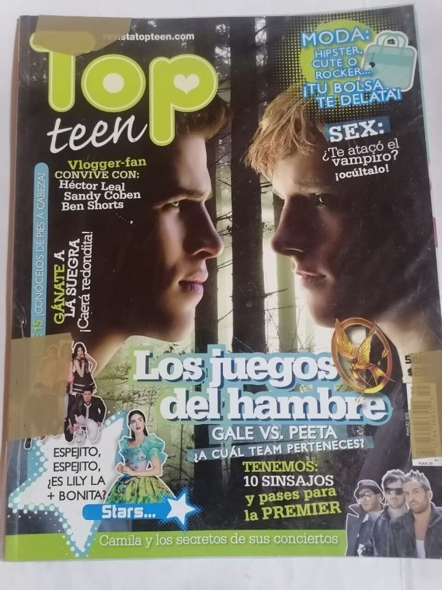 TOP TEEN magazine side cover Issue 55  March 2012