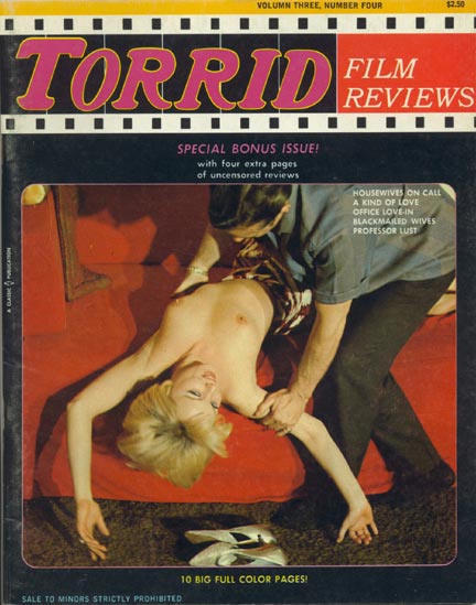 TORRID FILM REVIEWS magazine side cover Issue 16  Vol 3 # 4  1969