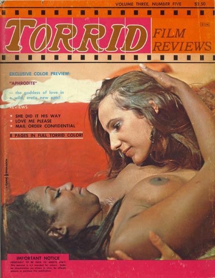 TORRID FILM REVIEWS magazine side cover Issue 17  Vol 3 # 5  1969