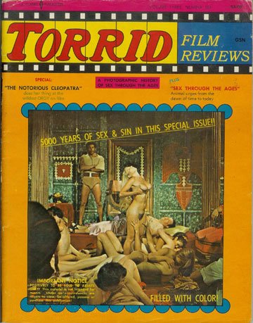 TORRID FILM REVIEWS magazine side cover Issue 18  Vol 3 # 6  1970