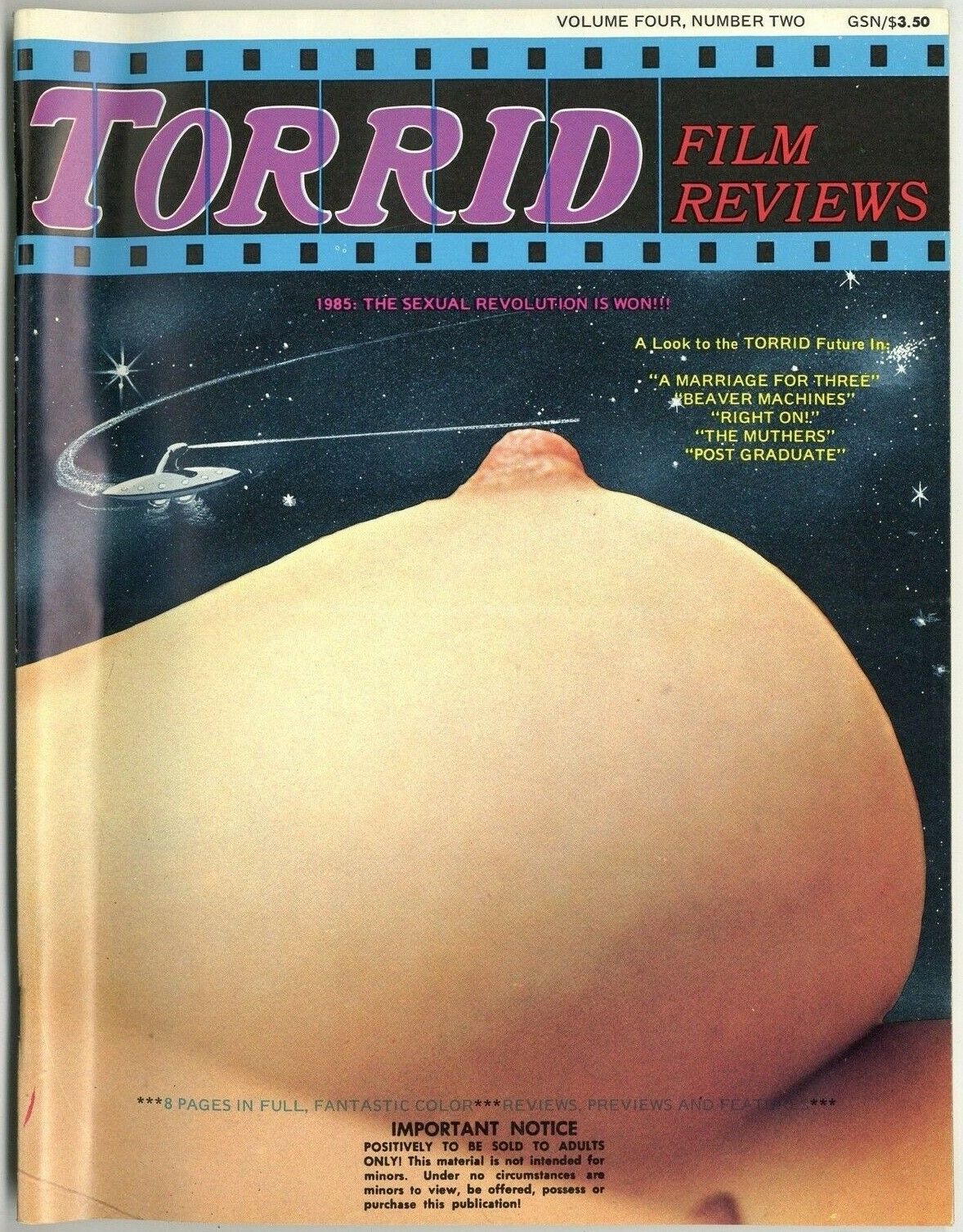TORRID FILM REVIEWS magazine side cover Issue 20  Vol 4 No  2   1970