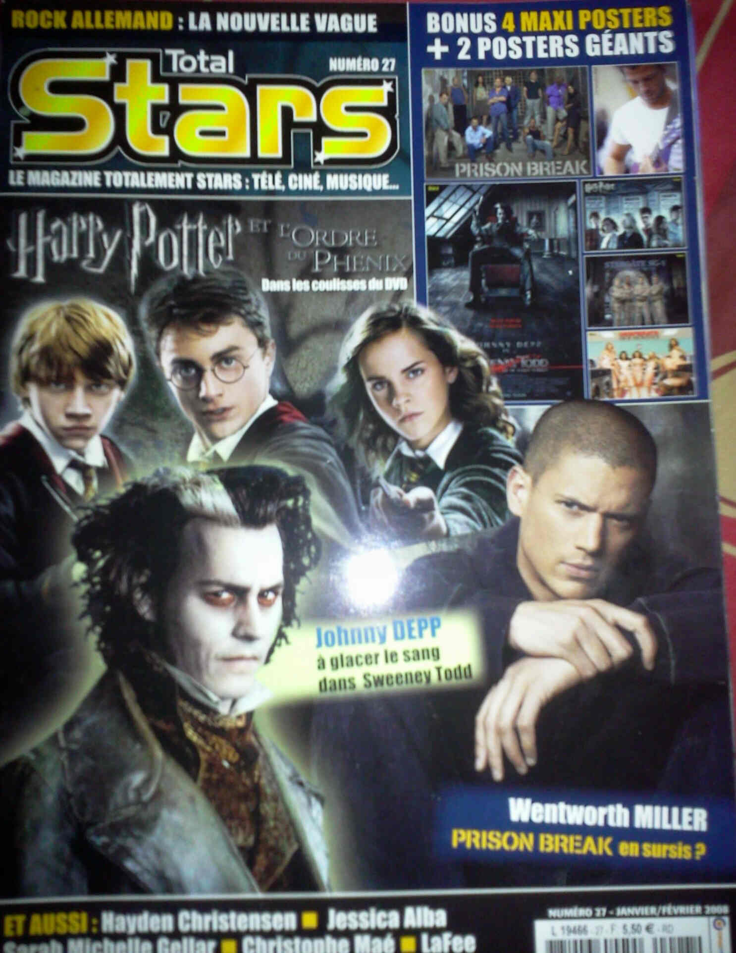 TOTAL STARS magazine side cover Issue 27 January/February 2008