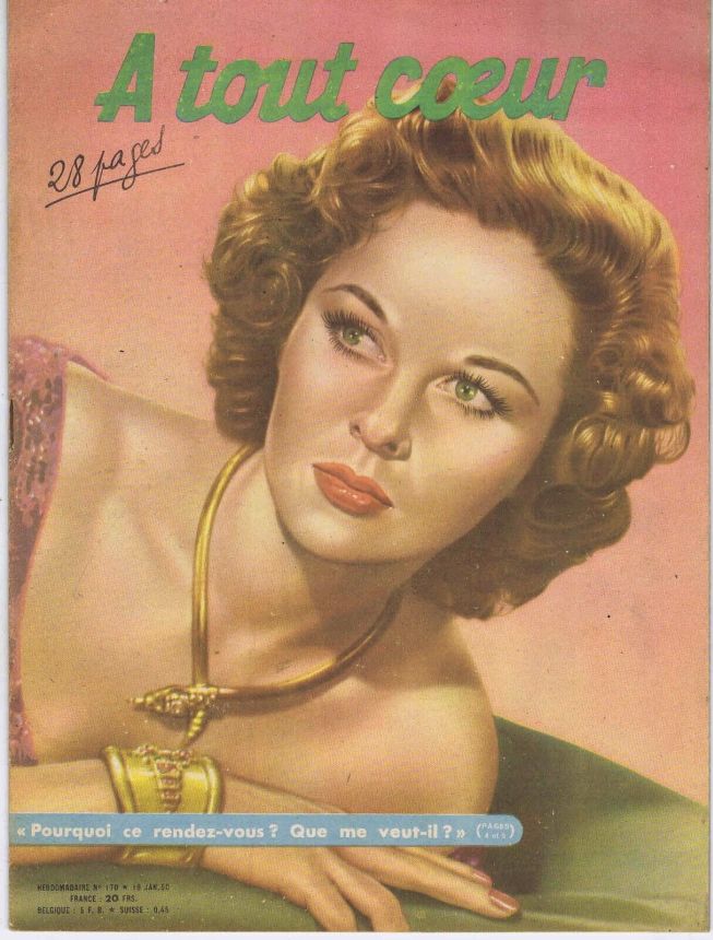 A TOUT COEUR magazine side cover Issue 170 19 January 1950