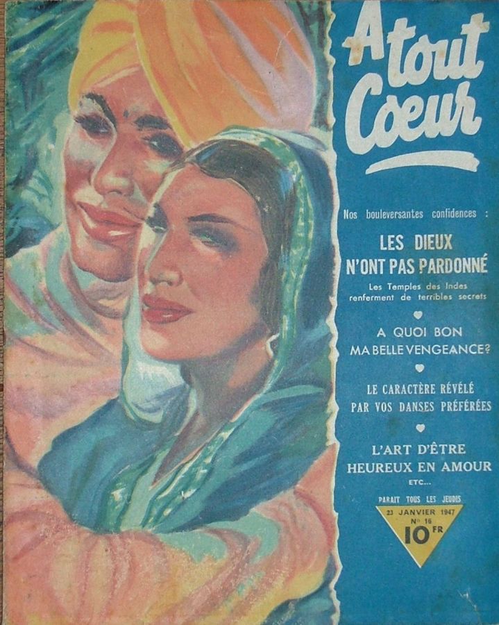 A TOUT COEUR magazine side cover Issue 16 23 January 1947