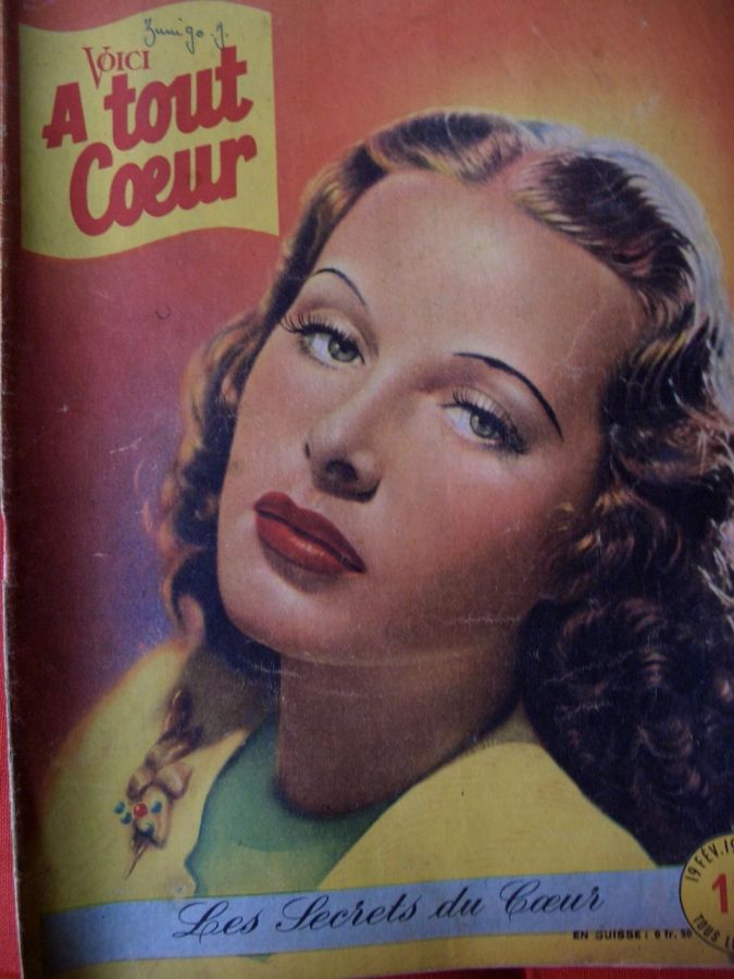 A TOUT COEUR magazine side cover Issue 71 19 February 1948
