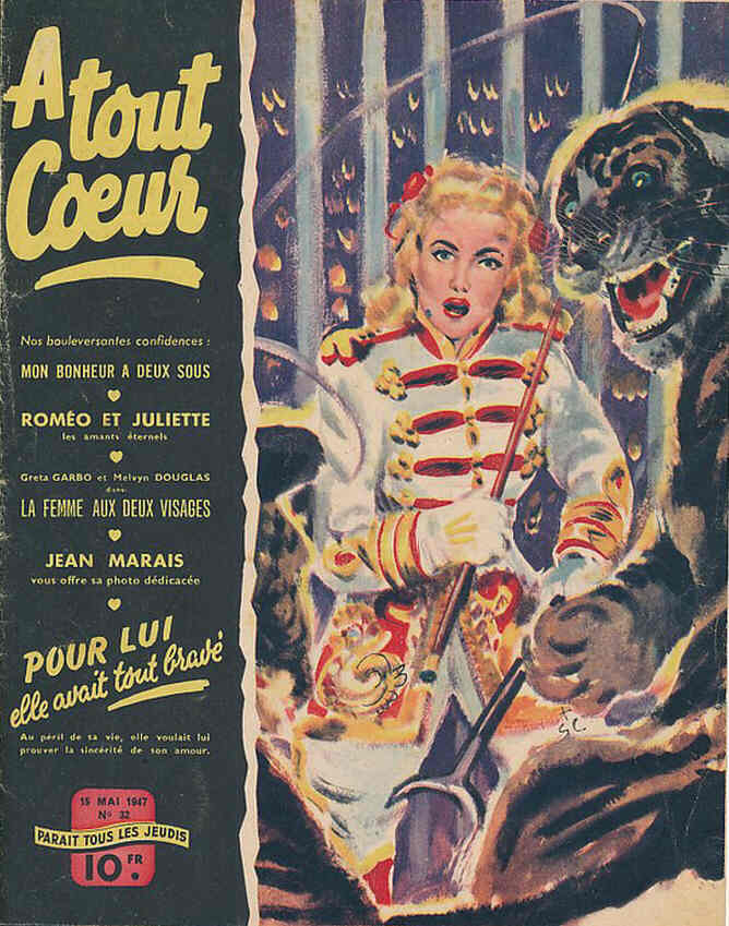 A TOUT COEUR magazine side cover Issue 32 15 May 1947