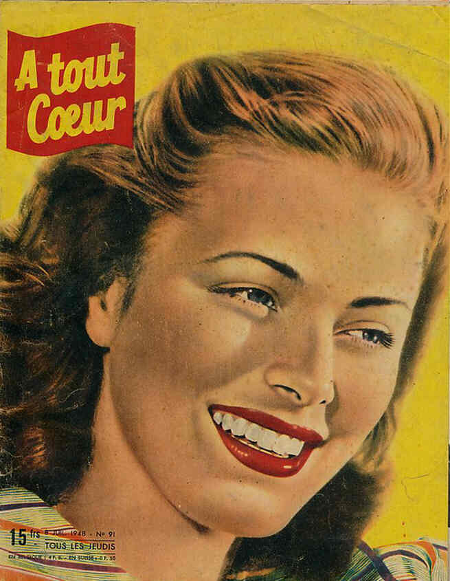A TOUT COEUR magazine side cover Issue 91 8 July 1948