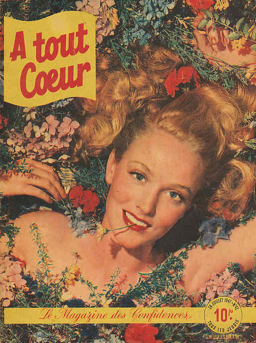 A TOUT COEUR magazine side cover Issue 42 24 July 1947