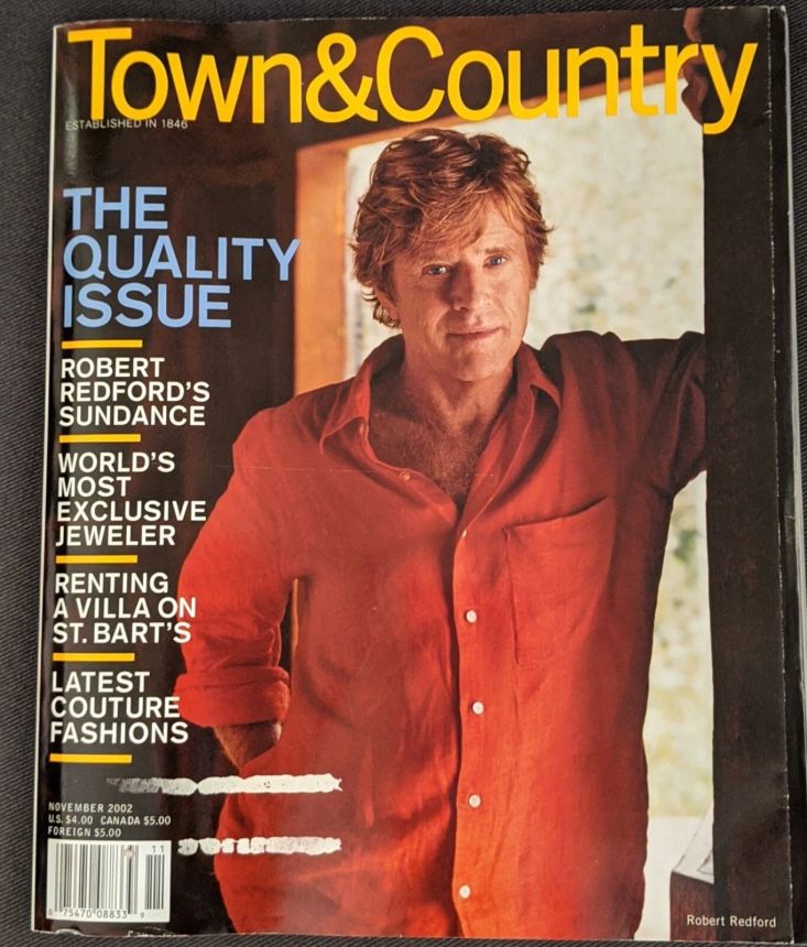 TOWN AND COUNTRY magazine side cover  November 2002