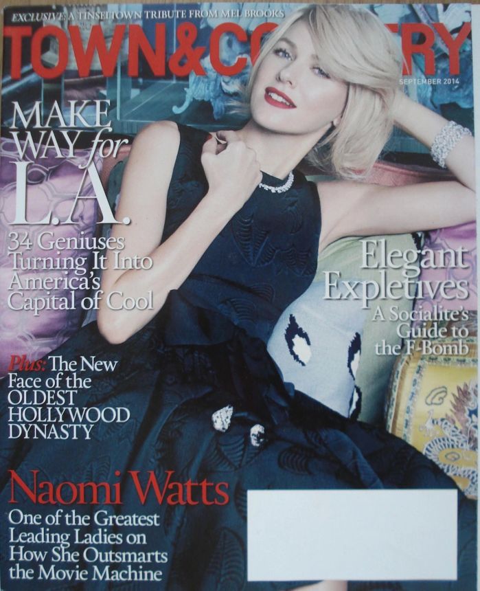 TOWN AND COUNTRY magazine side cover  September 2014