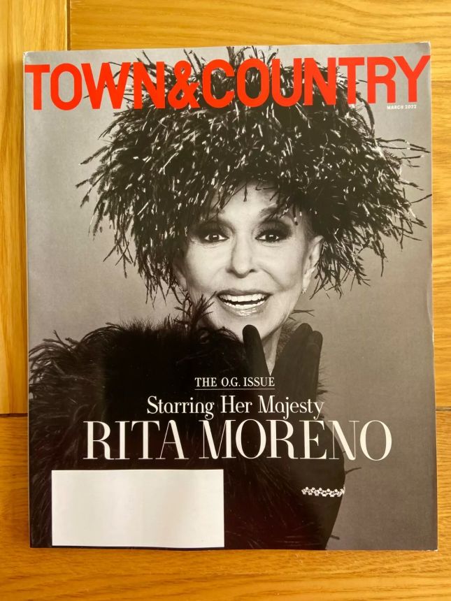 TOWN AND COUNTRY magazine side cover  March 2022