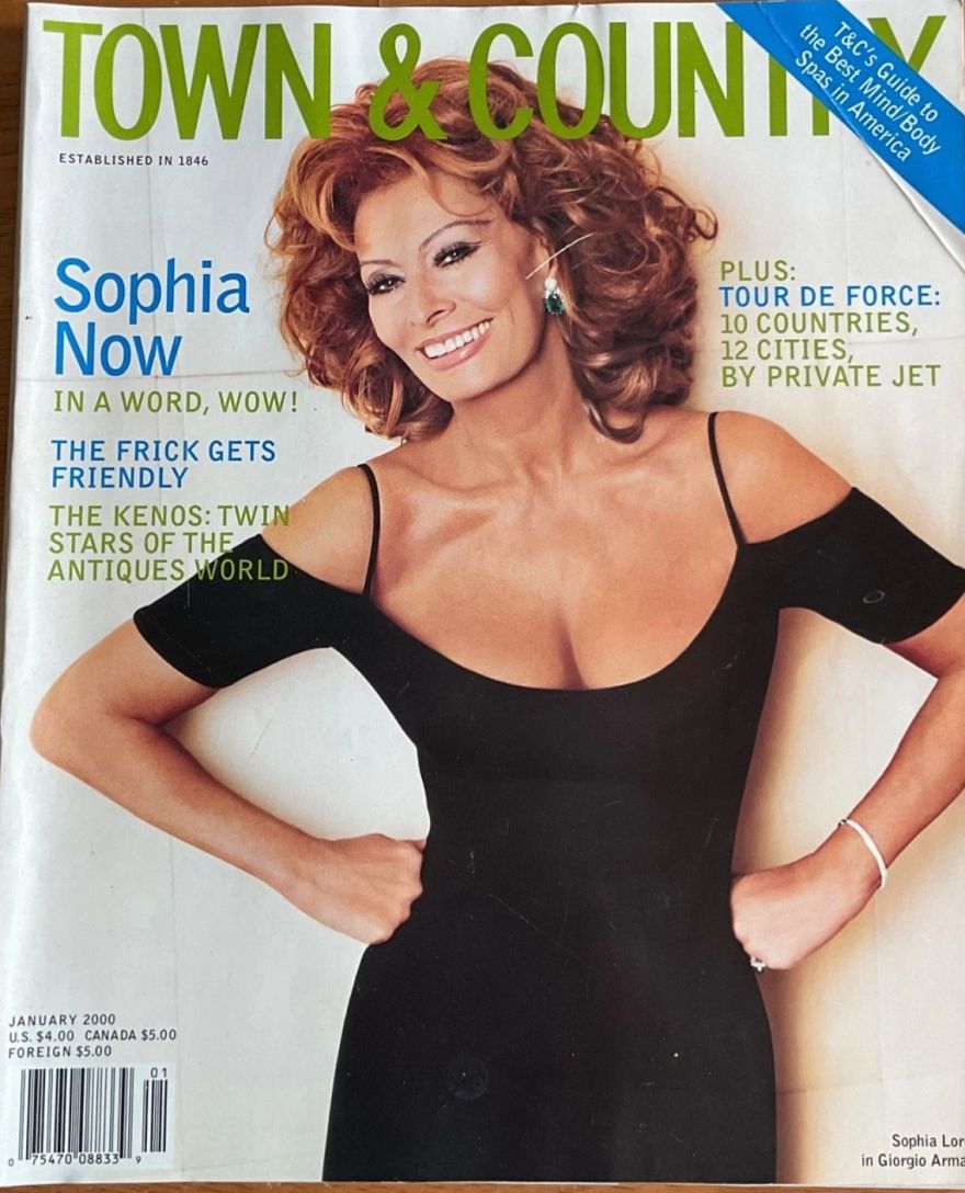 TOWN AND COUNTRY magazine side cover  January 2000