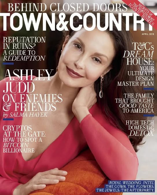 TOWN AND COUNTRY magazine side cover  April 2018