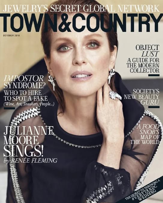 TOWN AND COUNTRY magazine side cover  October 2018