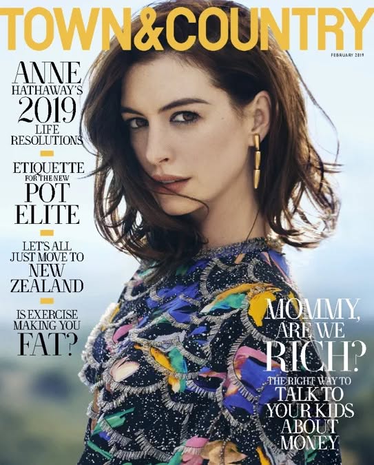 TOWN AND COUNTRY magazine side cover  February 2019