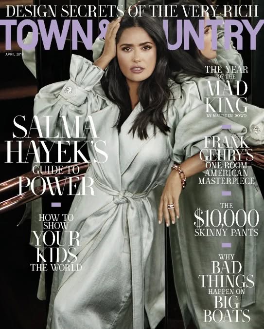 TOWN AND COUNTRY magazine side cover  April 2019