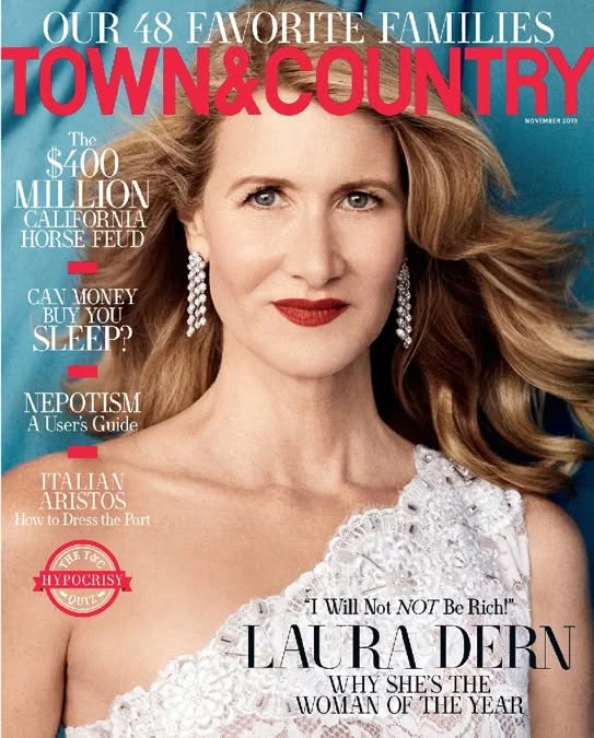 TOWN AND COUNTRY magazine side cover  November 2019