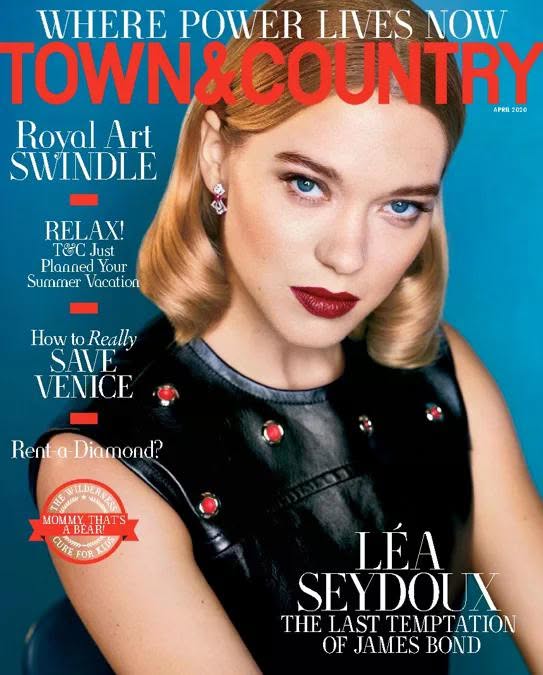 TOWN AND COUNTRY magazine side cover  April 2020