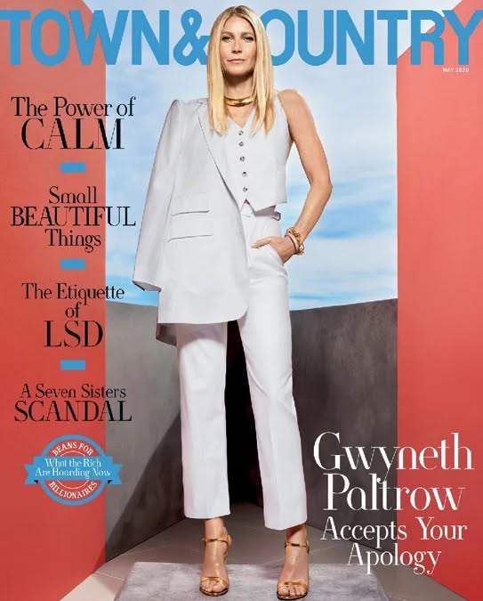 TOWN AND COUNTRY magazine side cover  May 2020