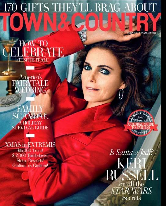 TOWN AND COUNTRY magazine side cover  December 2020/ January 2021 