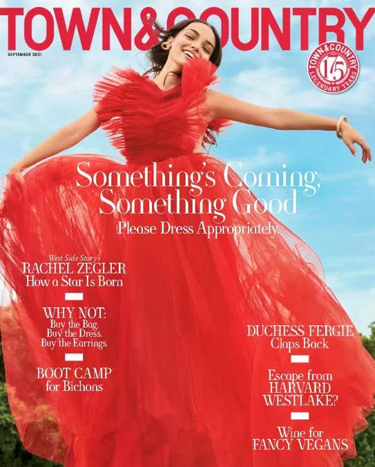 TOWN AND COUNTRY magazine side cover  September 2021