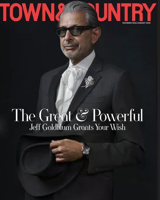 TOWN AND COUNTRY magazine side cover  December 2025/ January 2026 