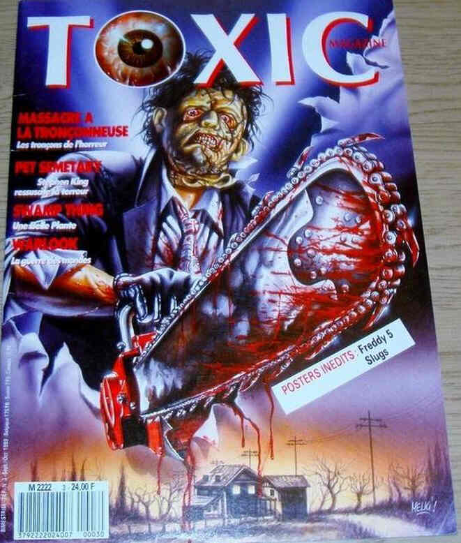 TOXIC magazine side cover Issue 3  1st series August 1989