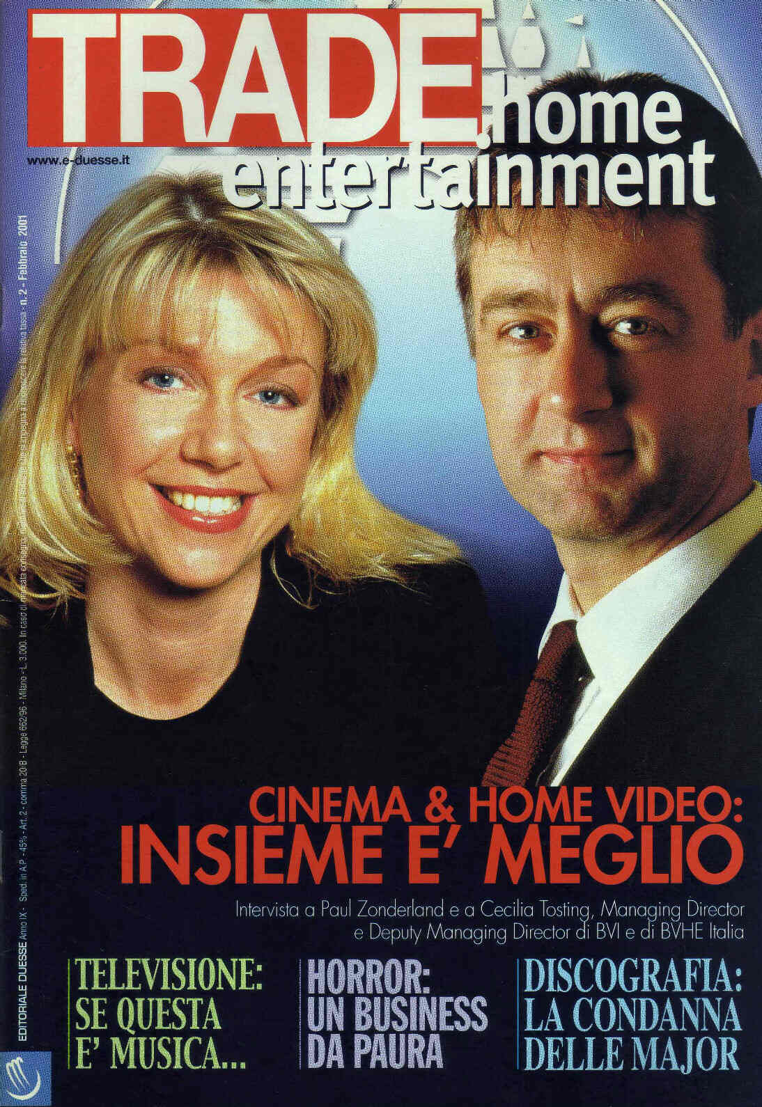 TRADE HOME ENTERTAINMENT magazine side cover Issue 2 February 2001