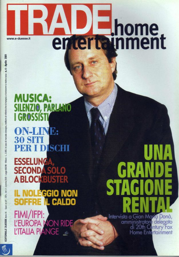TRADE HOME ENTERTAINMENT magazine side cover April 2001