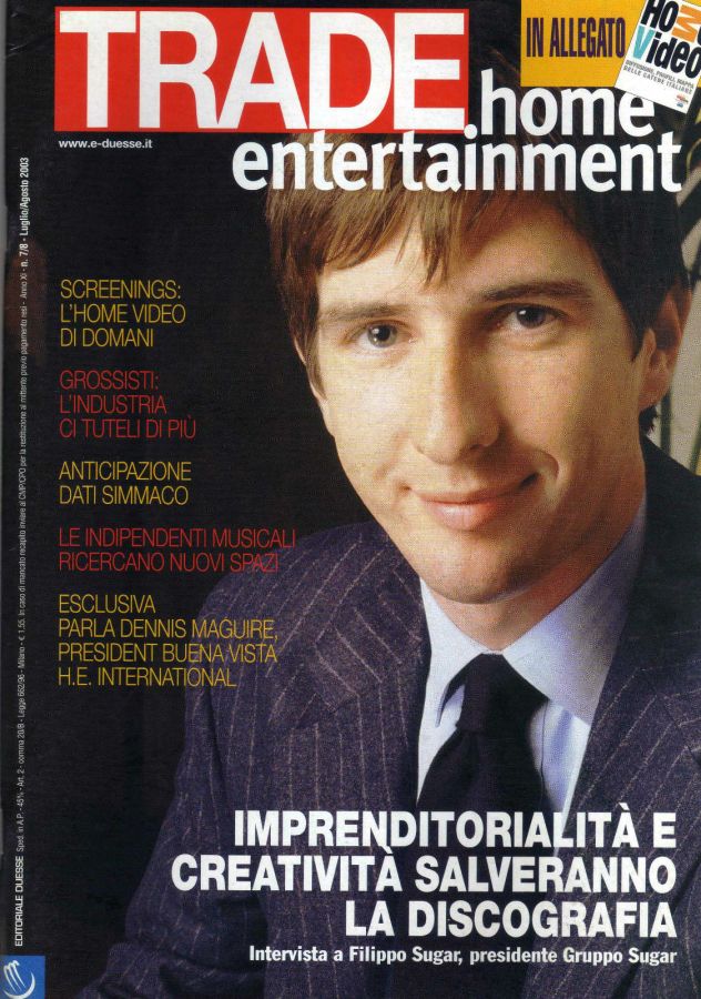 TRADE HOME ENTERTAINMENT magazine side cover July/August 2003