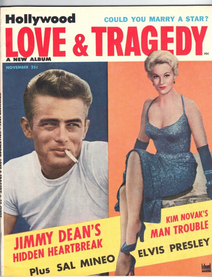 HOLLYWOOD LOVE AND TRAGEDY magazine side cover Issue 1 November 1956