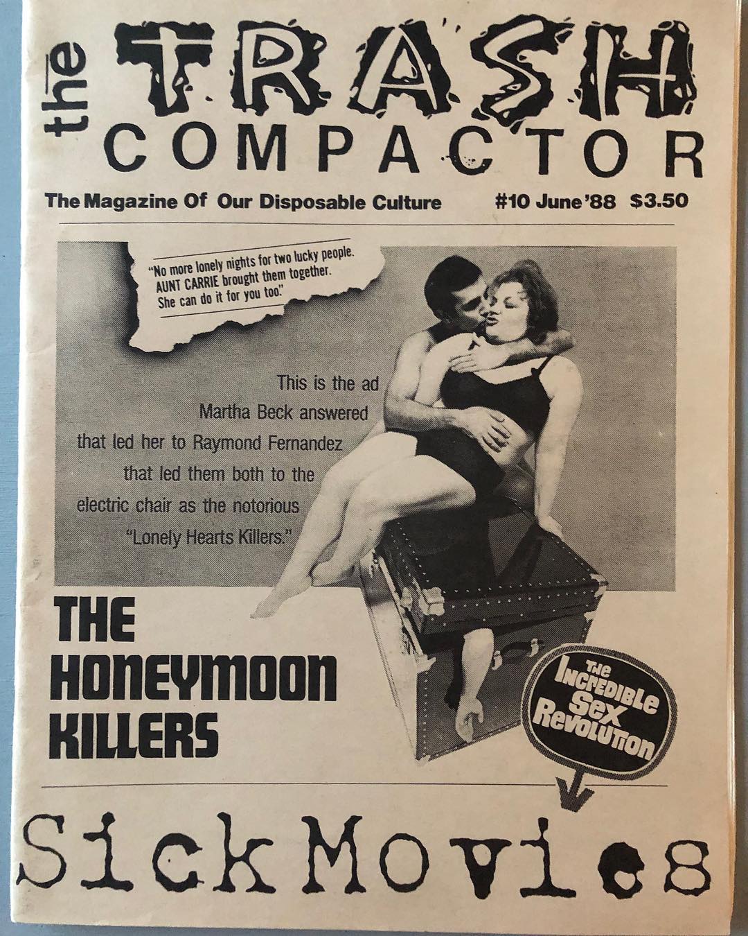 TRASH COMPACTOR magazine side cover Issue 10  Vol 1 # 10 June 1988