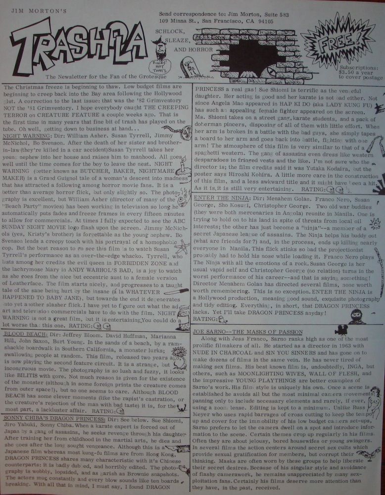 TRASHOLA magazine side cover  Vol 2 # 11  