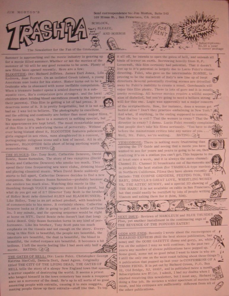 TRASHOLA magazine side cover  Vol 2 # 16  