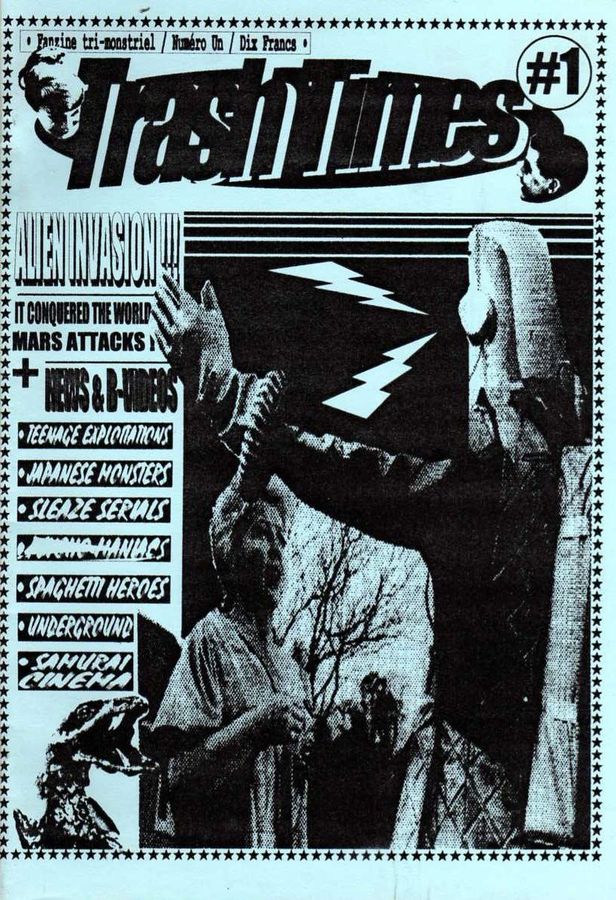 TRASH TIMES (Fr) magazine side cover Issue 1 November 1996