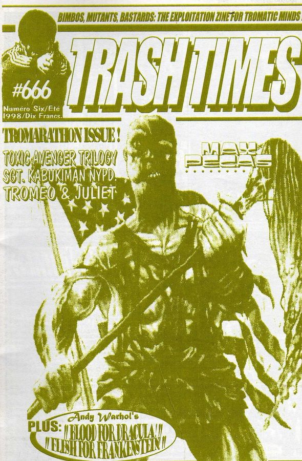 TRASH TIMES (Fr) magazine side cover Issue 6 Summer 1998