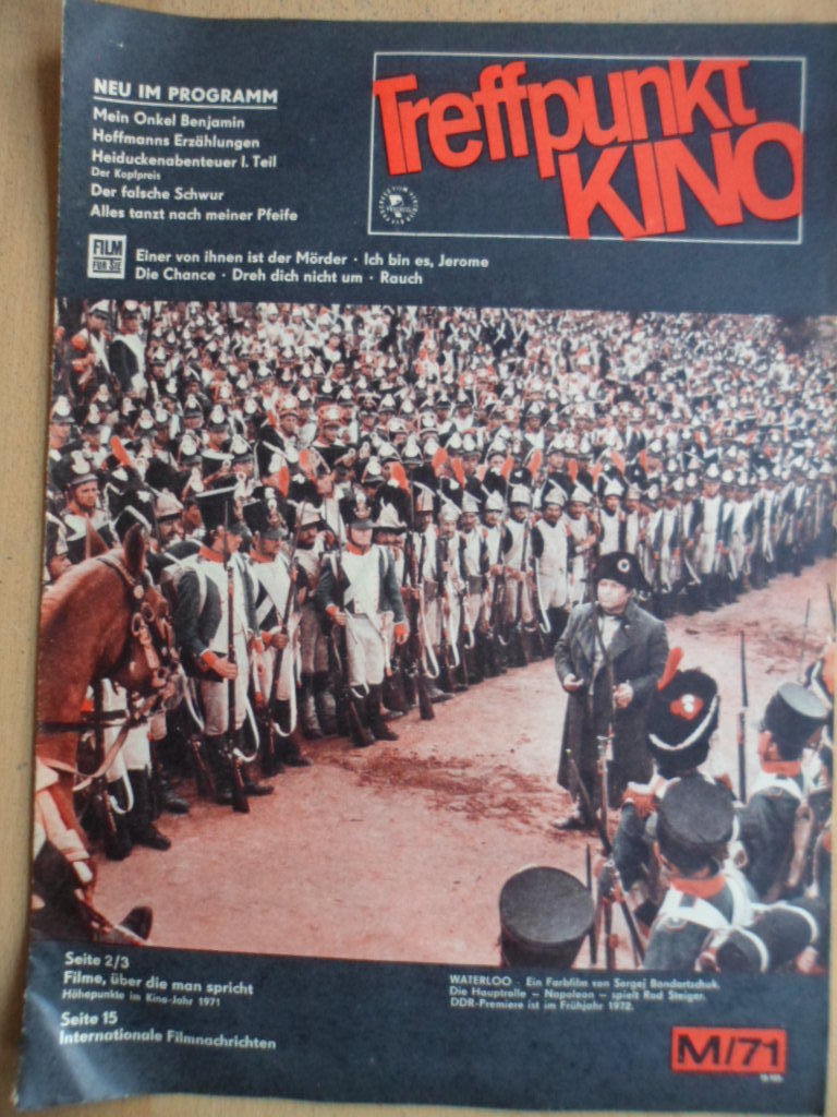 TREFFPUNKT KINO (DDR) magazine side cover Issue 13  1971