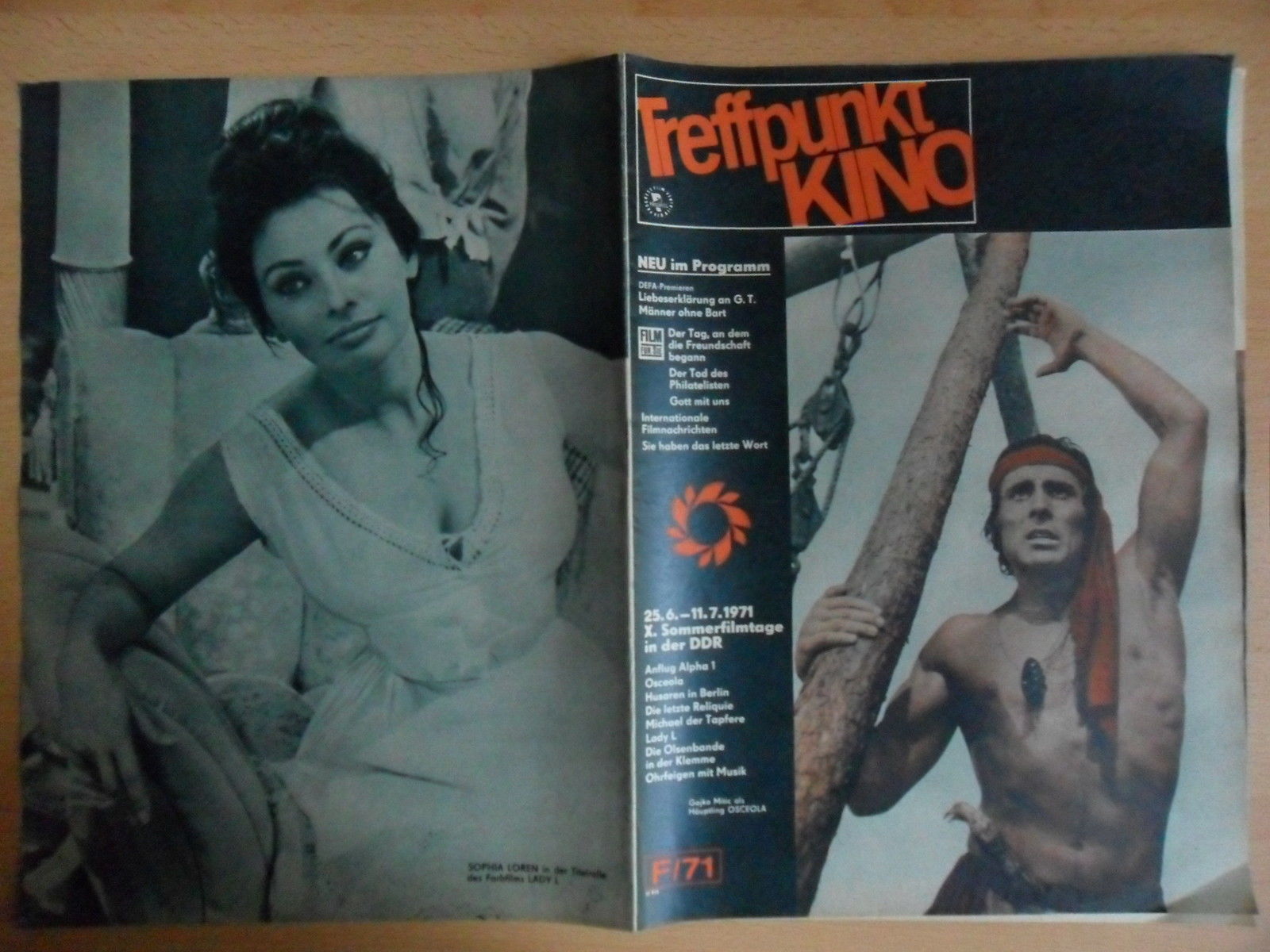 TREFFPUNKT KINO (DDR) magazine side cover Issue 6  1971