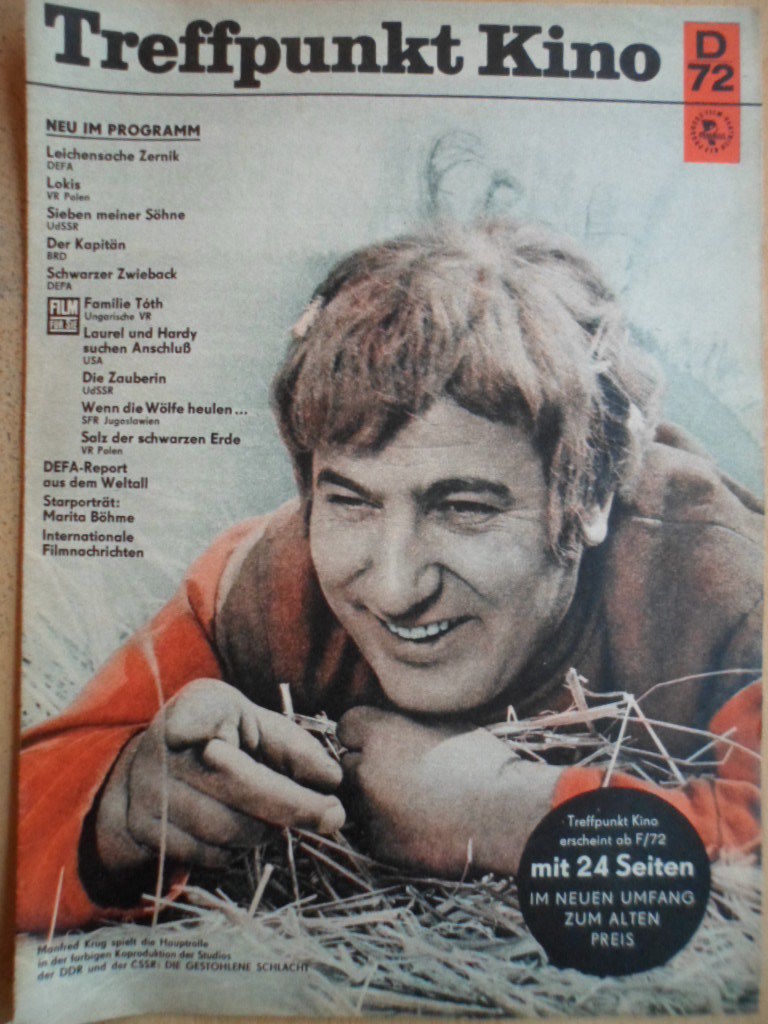 TREFFPUNKT KINO (DDR) magazine side cover Issue 4  1972