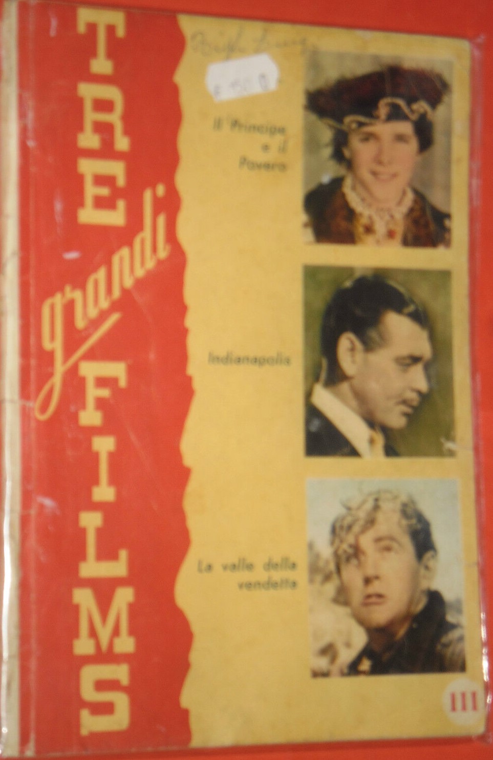 TRE GRANDI FILMS magazine side cover Issue 20   1951