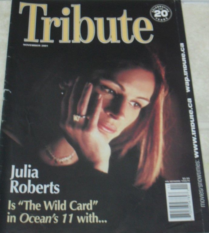 TRIBUTE magazine side cover  Vol 18 No 5 November 2001