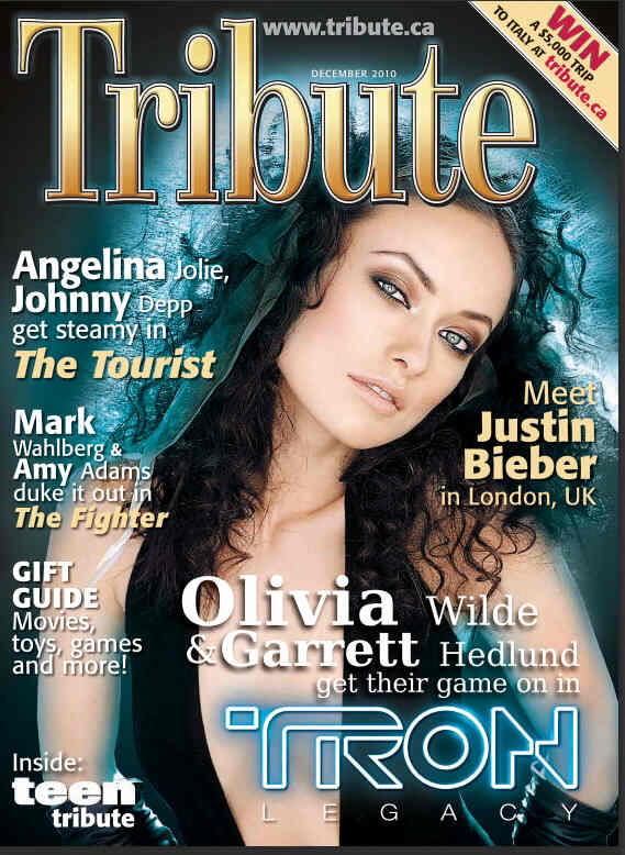 TRIBUTE magazine side cover December 2010