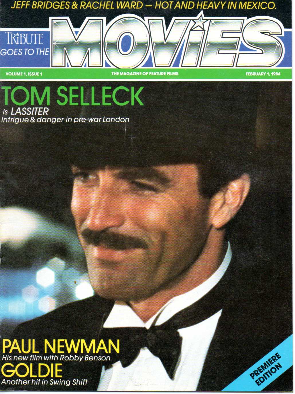 TRIBUTE magazine side cover  Vol 1 # 1  February 1984