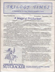 TRILOGY TIMES magazine side cover Issue 18 November/December 1987